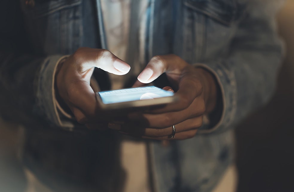person texting